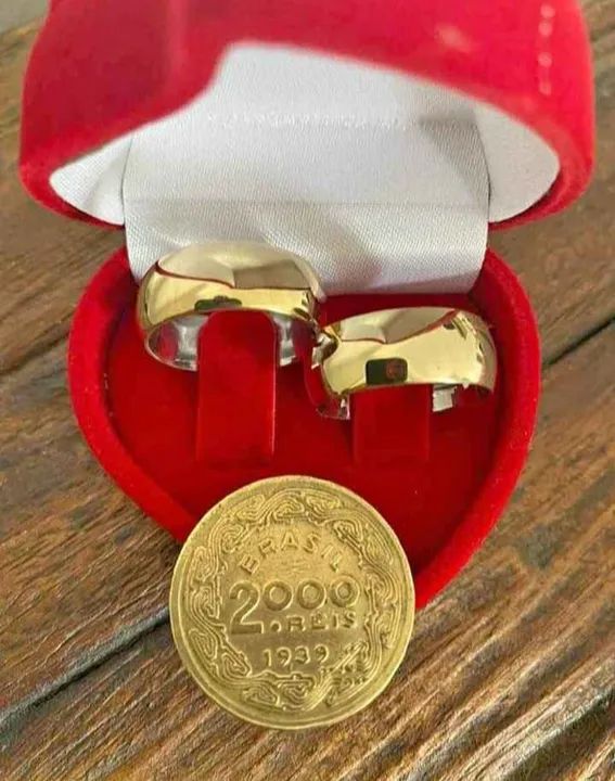 Aliança original de moeda antiga  - Foto 5