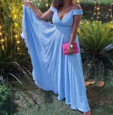 Vestidos de festa azul serenity