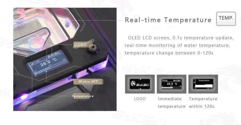 Bloco processador bykski RGB am3 am4 watercooler  - Foto 3