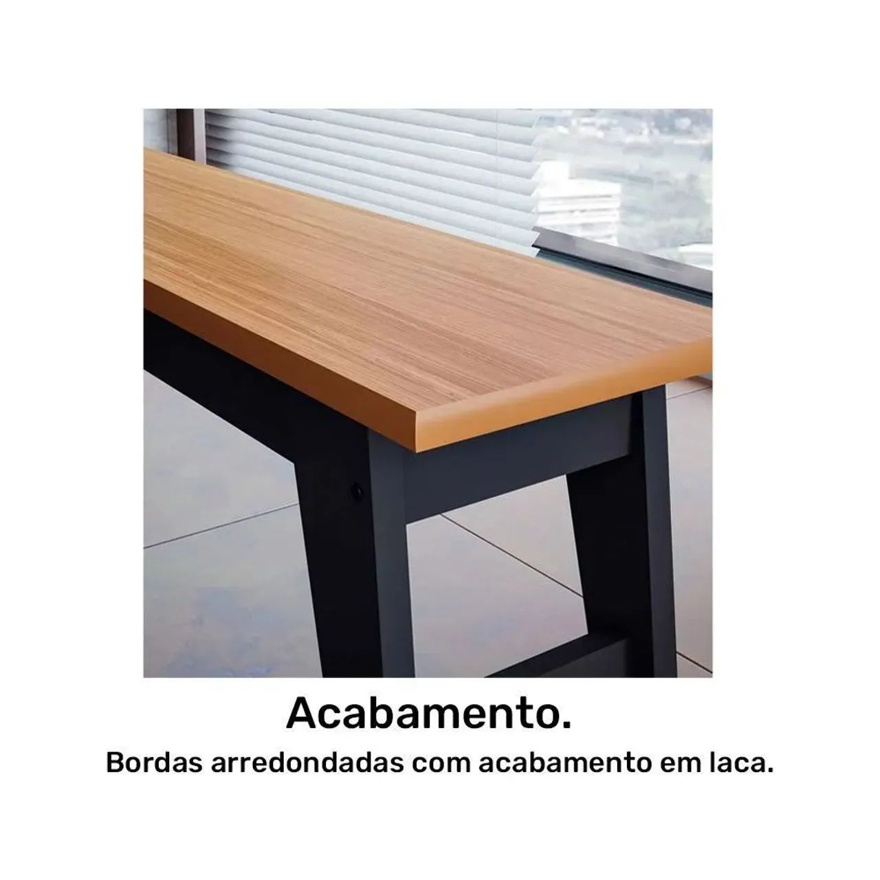 Banco Aurora 130 cm 100% MDF Cimol Chumbo/Nature - Foto 4