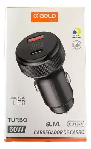 Carregador Veicular 60w 9,1A Tipo C Usb Turbo Compatível Iphone15 - Foto 2