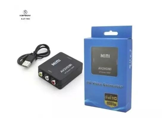 Conversor Mini De Hdmi Para Av ( Rca ) Vídeo 1080p Com Audio -AV2HDMI- Loja Coimbra 