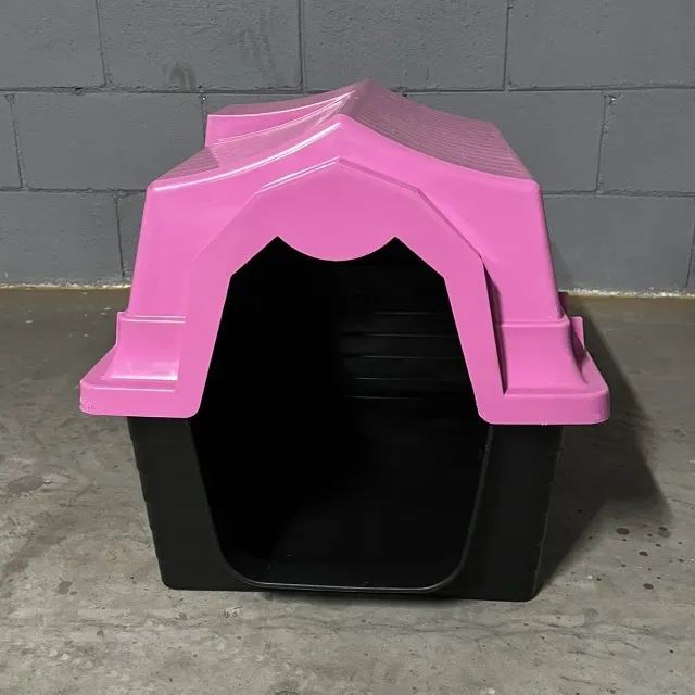Casinha Pet N3 para Cães Cachorros Gatos de Plástico ROSA - Foto 4