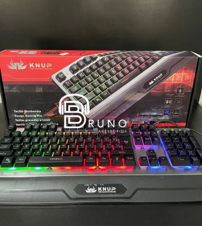 Teclado Gamer Knup Com Apoio de Punho e Retroiluminação RGB - Foto 2