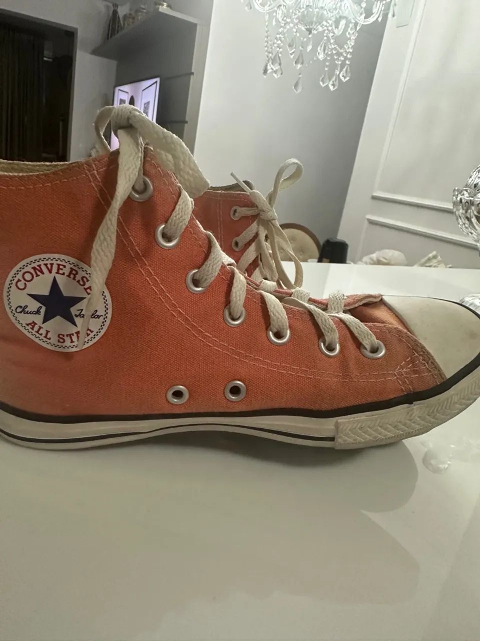 Tênis Converse Infantil Laranja n 32 - Foto 3