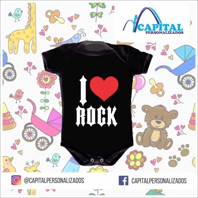 body infantil preto personalizado