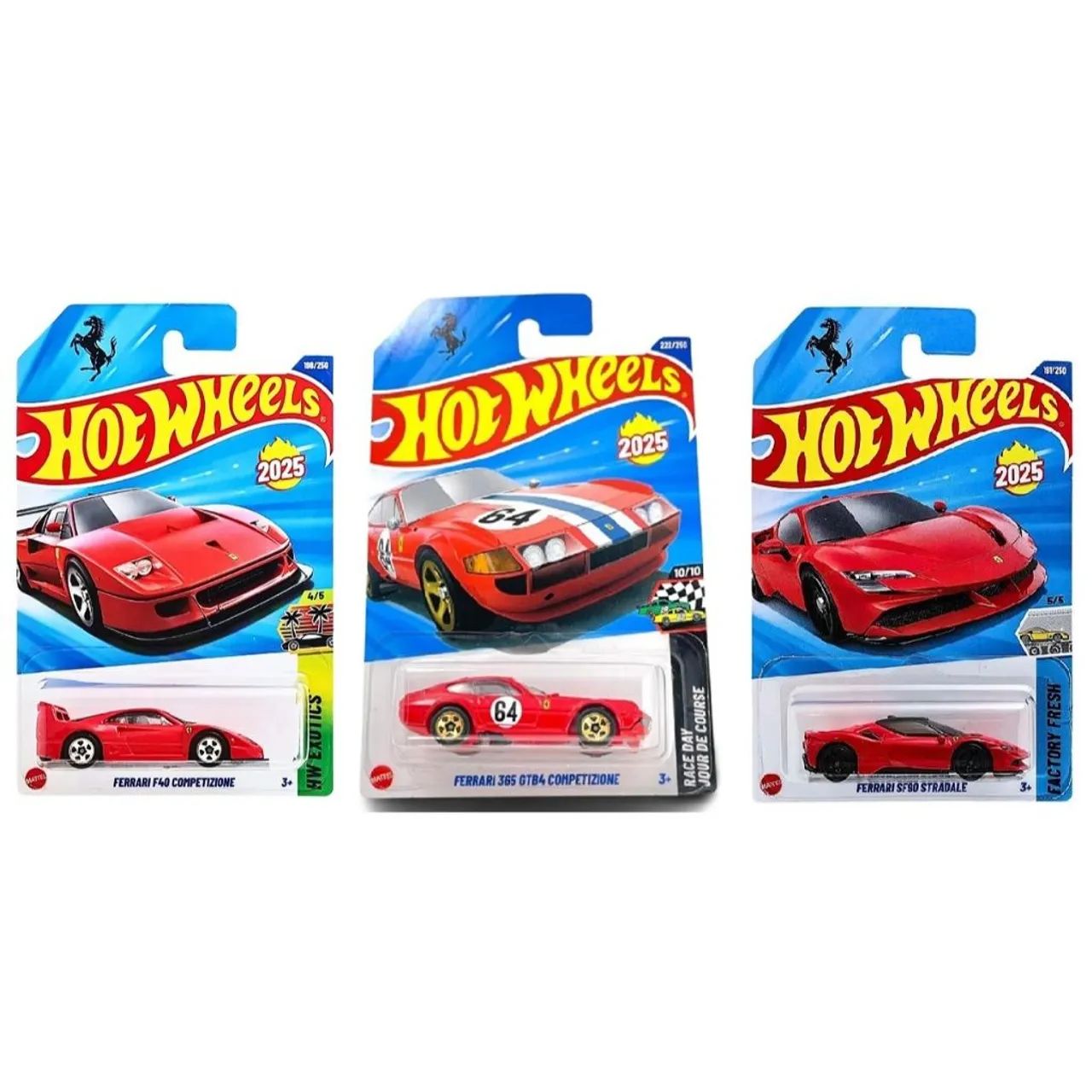 Hot Wheels Ferrari F40 + SF90 + GTB kit com 3 - Hobbies e coleções