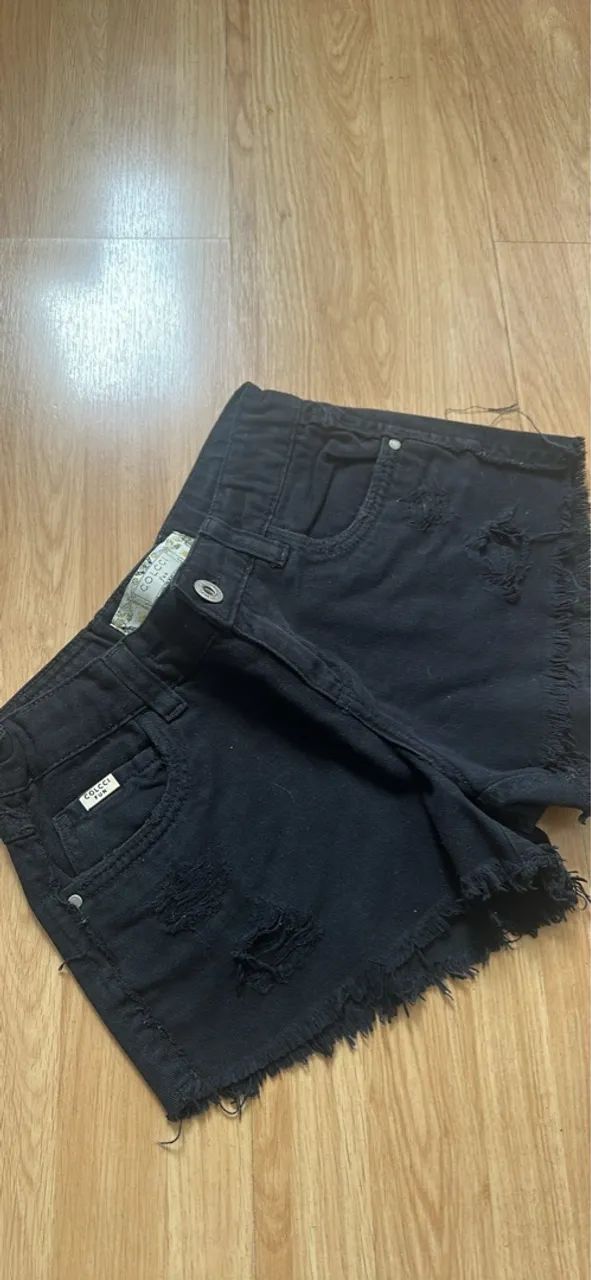 Short Jeans Infantil Colcci - Preto - Tamanho 12