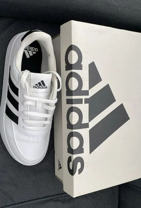 Tênis Adidas Breaknet - Branco+Preto - Foto 3
