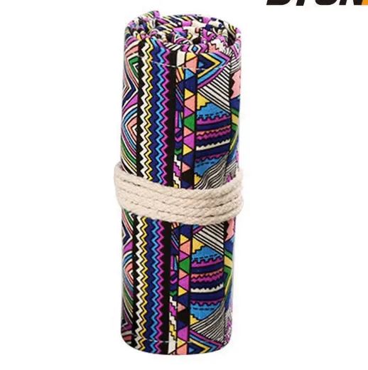 Estojo De Lona 48 Divisões Rolo Corda Prático Resistente sem lápis formas - Foto 4