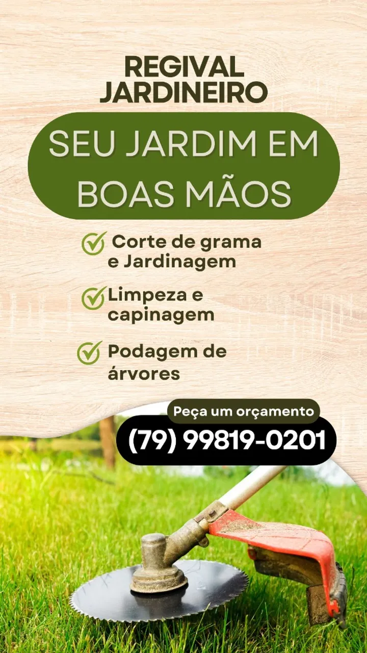 Jardineiro a disposição para cuidar do seu jardim.