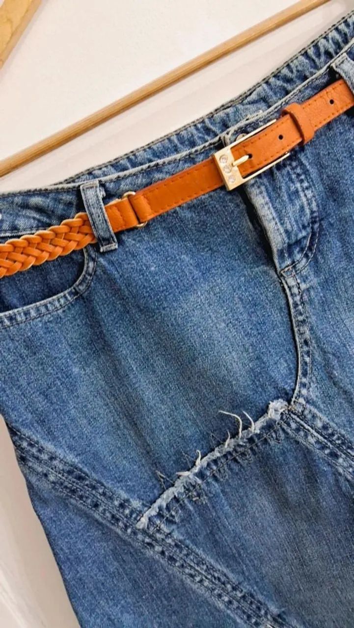 Saia Jeans e Cinto Revanche tam 40 - Foto 3