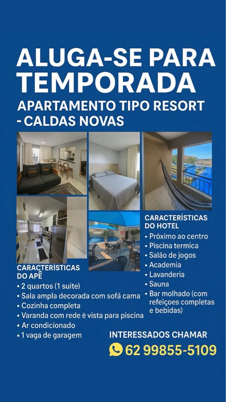 Aluga-se para temporada -Caldas Novas/GO