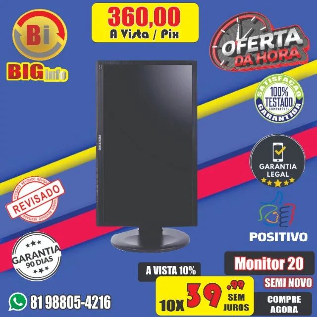 Monitor Led Positivo E2011PX 20? Wide Base Regulável - Garantia 