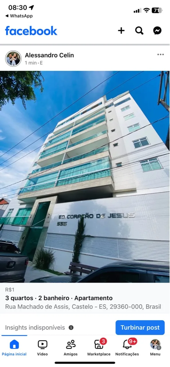 Vendo Apartamento no Ed. Coração de Jesus