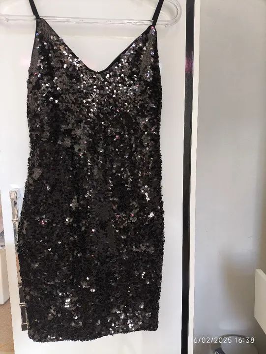 Vestido de Sequined Preto - Foto 3