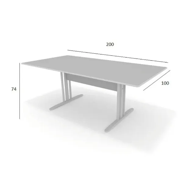 MESA ESCRITÓRIO RETANGULAR COM GAVETEIRO, GRANDE, COR CINZA CLARO