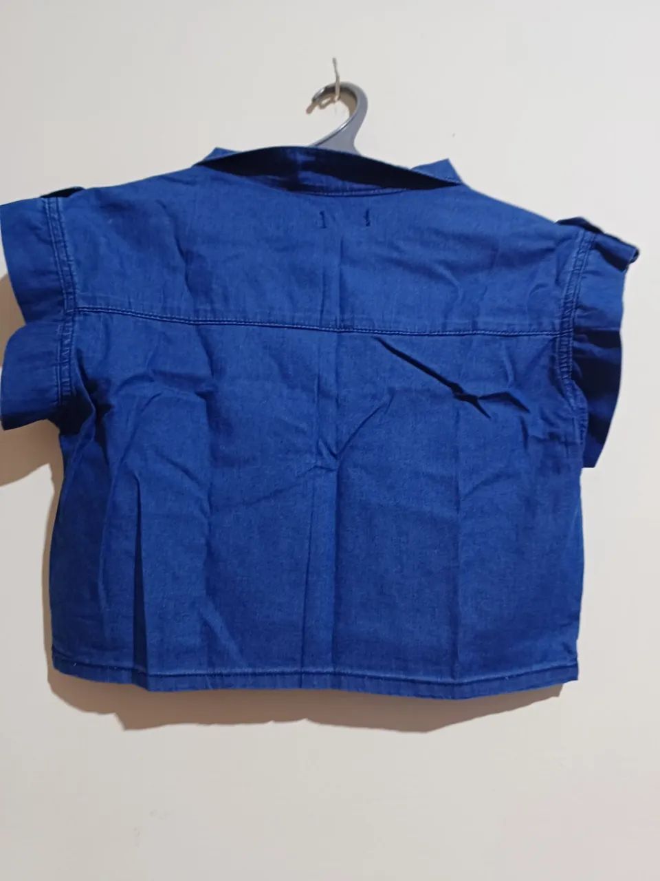 Camisa Jeans Feminina Azul - Foto 2
