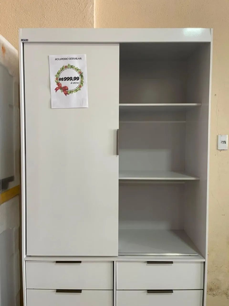 Guarda Roupa Sevilha 2 Portas de Correr 6 Gavetas - Foto 3