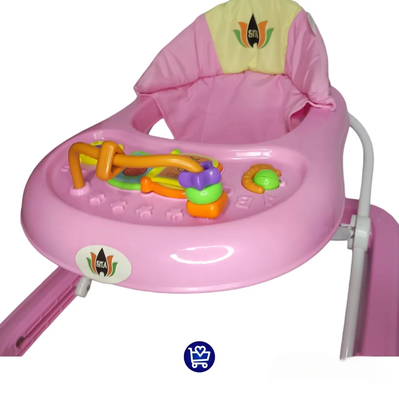 Andador Bebê Rosa com Brinquedos - Foto 3