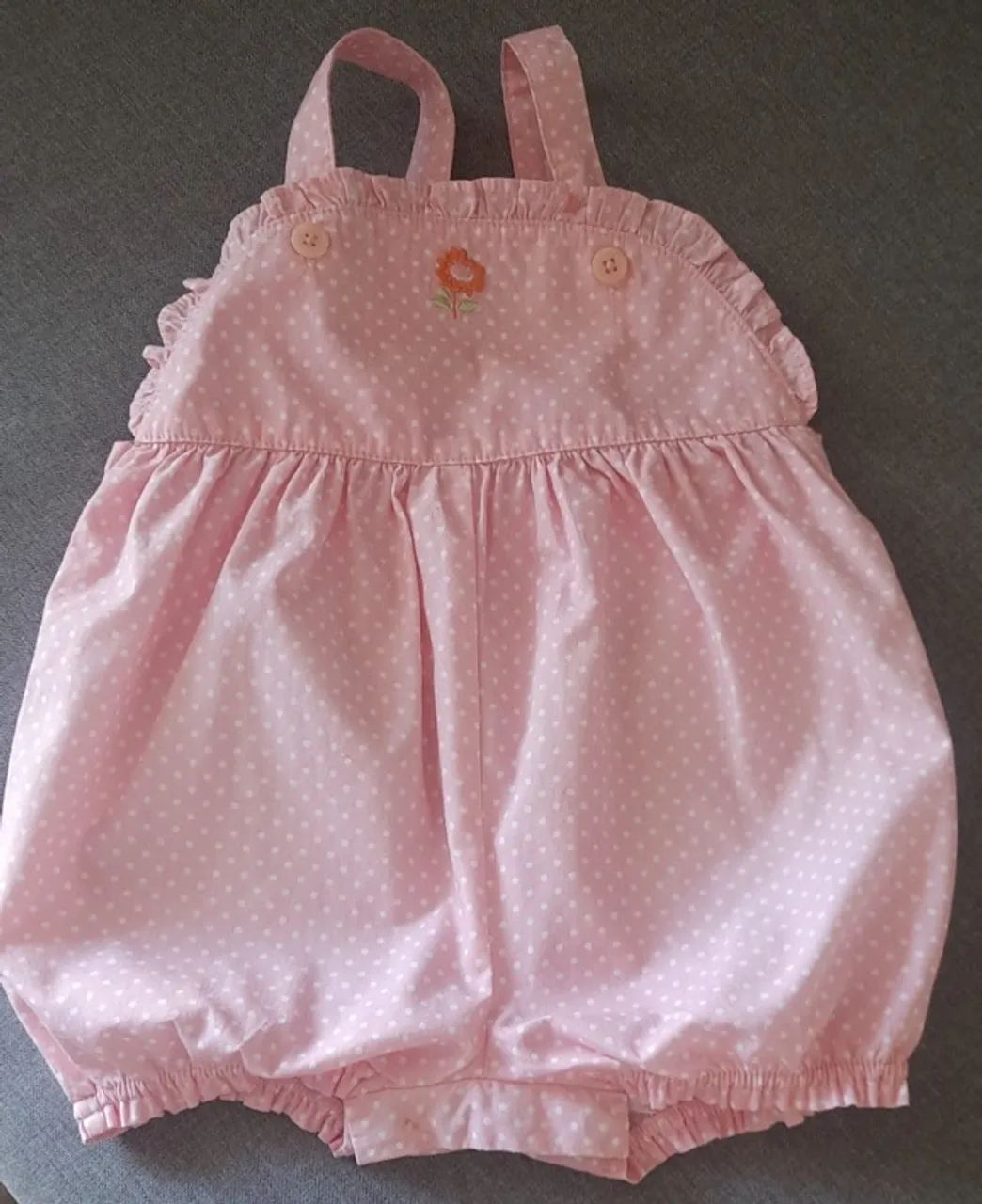 Body Genuine Kids rosa com bolas brancas