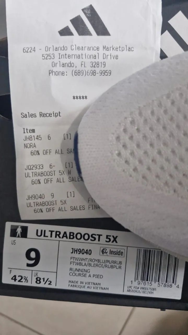 L262) Ultraboost 5X (JH9040) US 9 Masc Original Comprado nos Estados Unidos com Nota Fisca - Foto 3