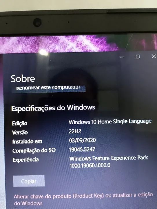 Notebook Windows 10 Home 22H2