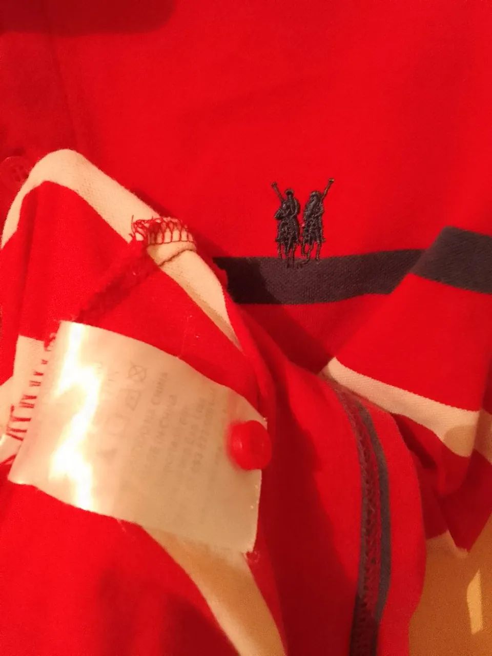 Camisa Polo Listrada Vermelha, Original!  - Foto 4