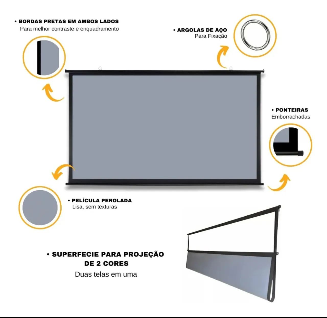 Projetor Portátil BYINTEK P70 e  Tela De Projeção Mapa Dual Cine 90 Polegadas <br> - Foto 3
