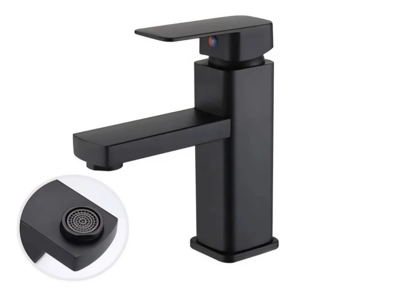 Single-lever bathroom faucet with black ABS