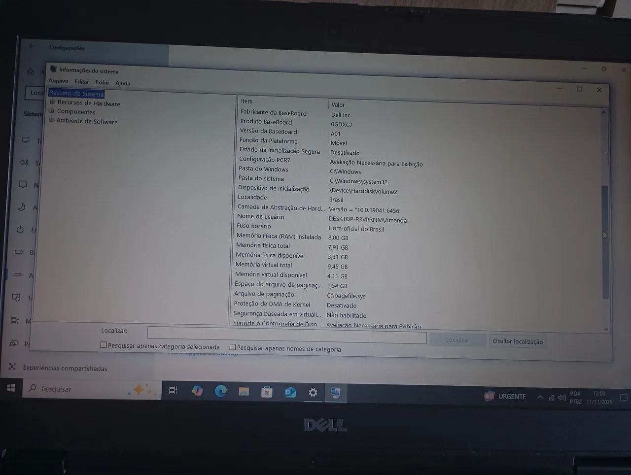 Dell Notebook Intel i5 8GB64385330817154124