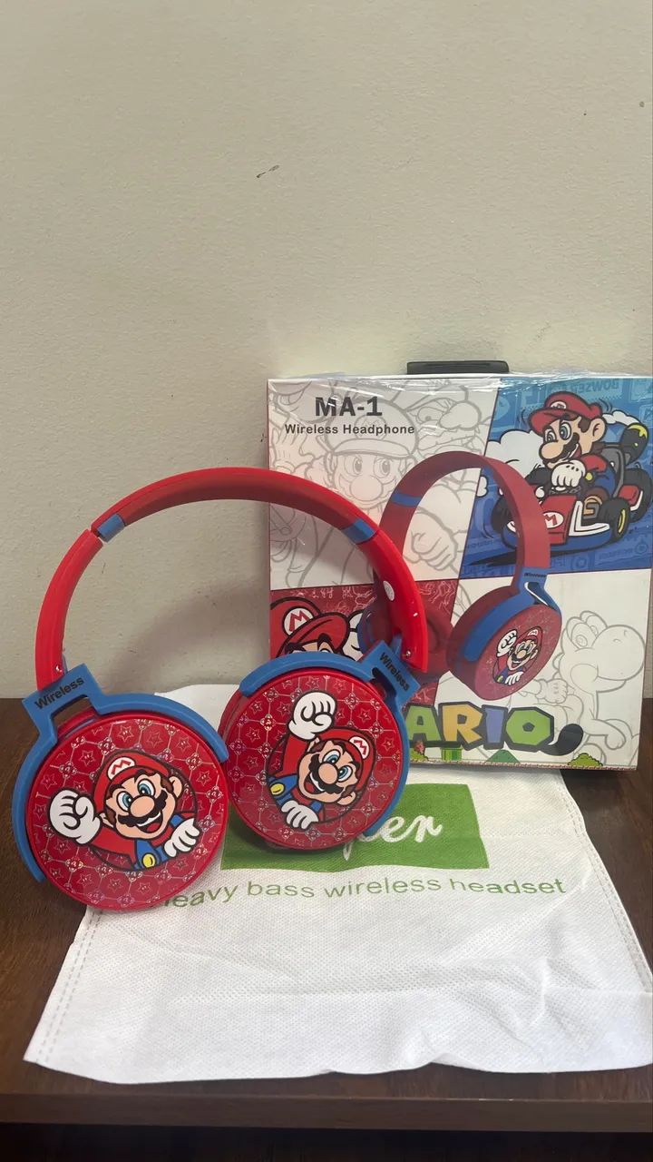 Headfone infantil  Super Mário novo - Foto 4