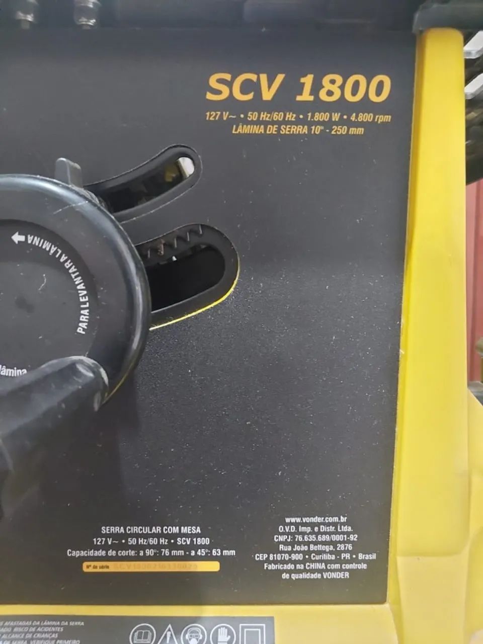 Serra Circular De Bancada 10 Pol 1800w Scv 1800 Vonder  - Foto 6