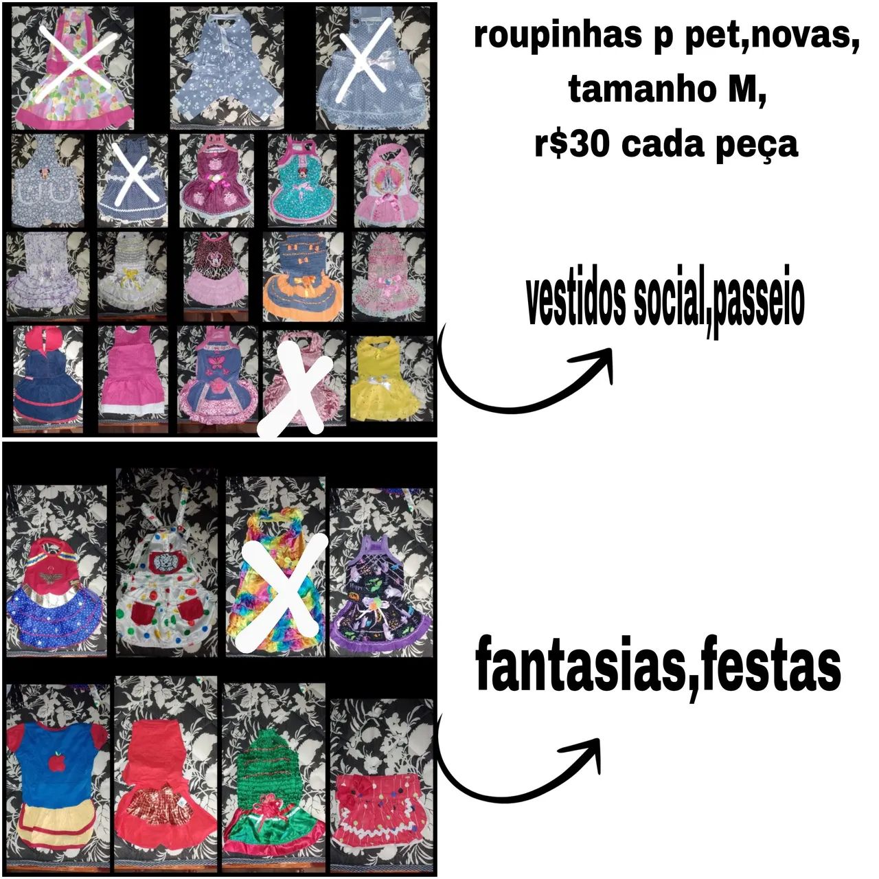 Roupinhas e fantasias para pet fêmea novas Tam M r$30 cada uma 