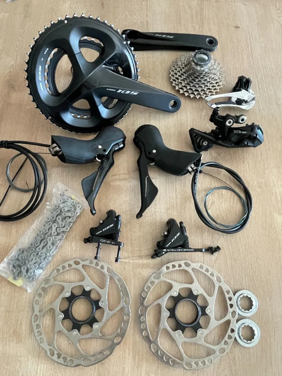 Grupo Shimano 105 Disc R7020 hidraulico completo