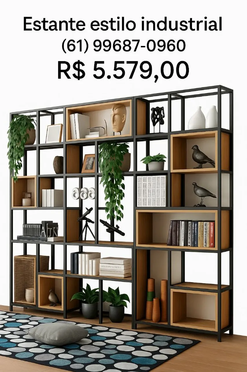 Estante estilo industrial R$ 5.579,00