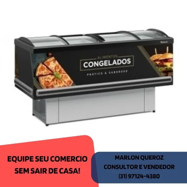 Ilha de Congelados Vidro Curvo 2M Gelopar 127/220V