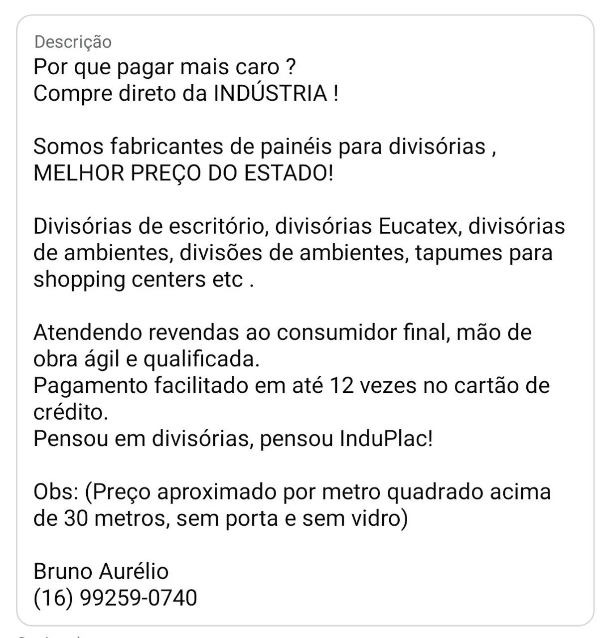 Direto da Fábrica - Divisórias Eucatex  - Foto 2