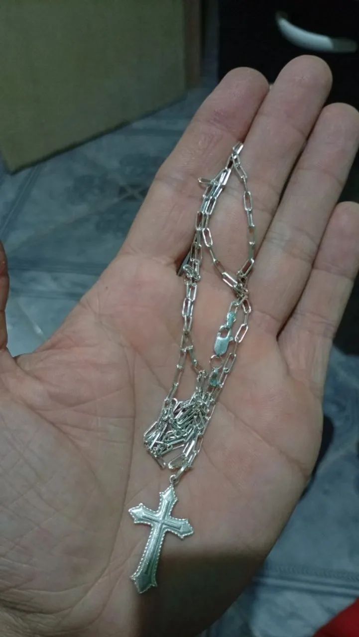 Cordão de prata semi-novo  - Foto 2
