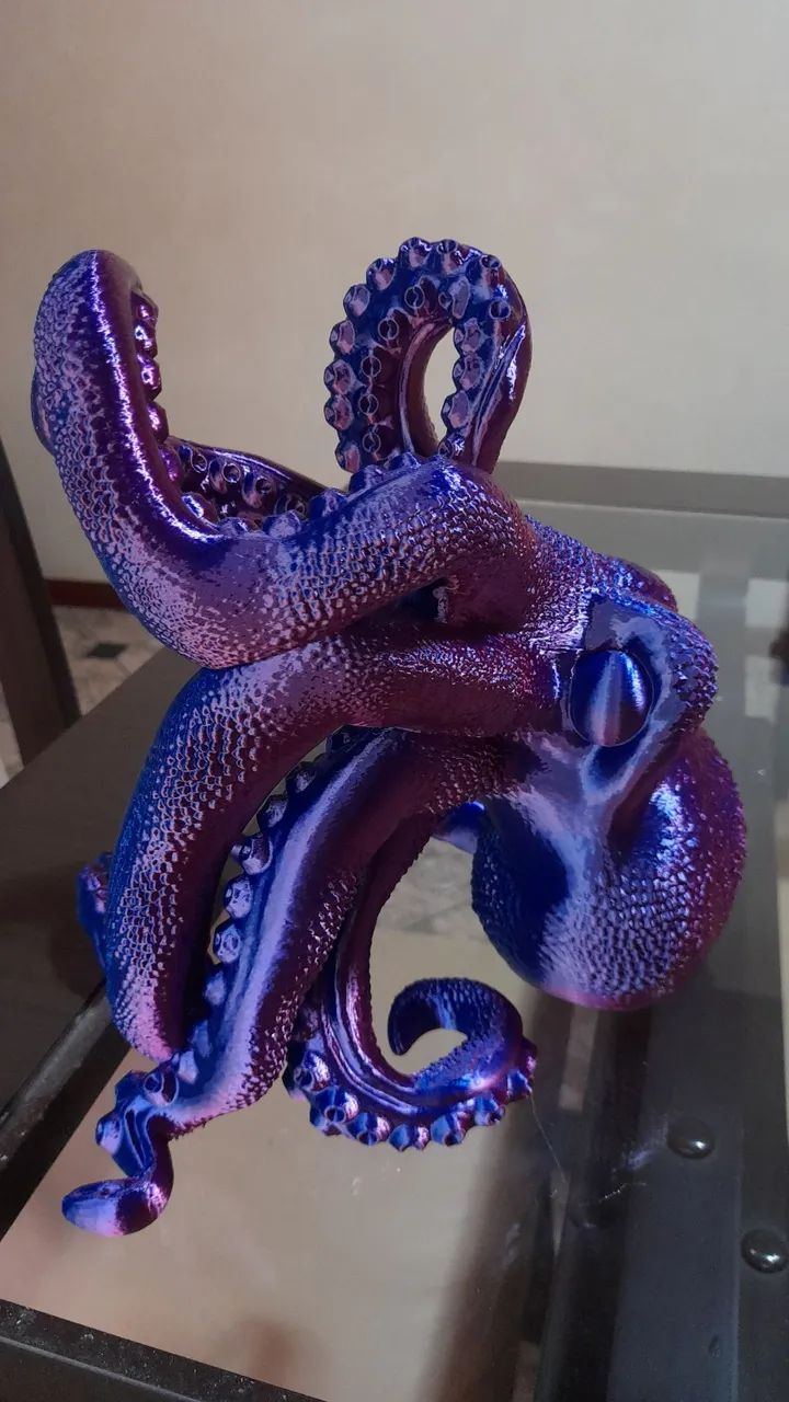 Escultura Porta-Garrafas Polvo Metalizado<br><br>Decoração Exclusiva - Foto 5