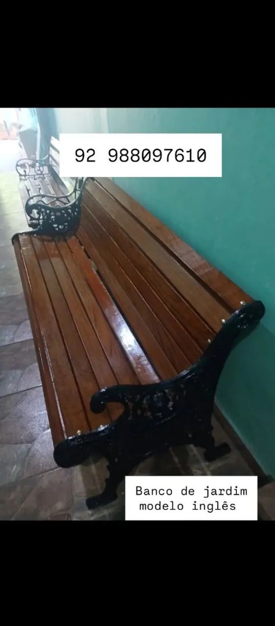 Banco de jardim modelo inglês 