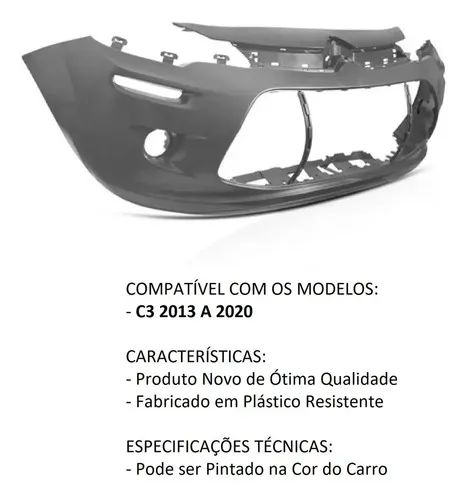 Para Choque Dianteiro C3 2013 2014 A 2020  - Foto 2