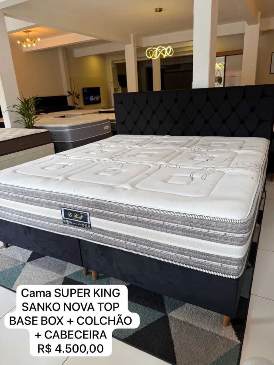 Colchao KING NOVO + BASE + CABECEIRA - Entrego!