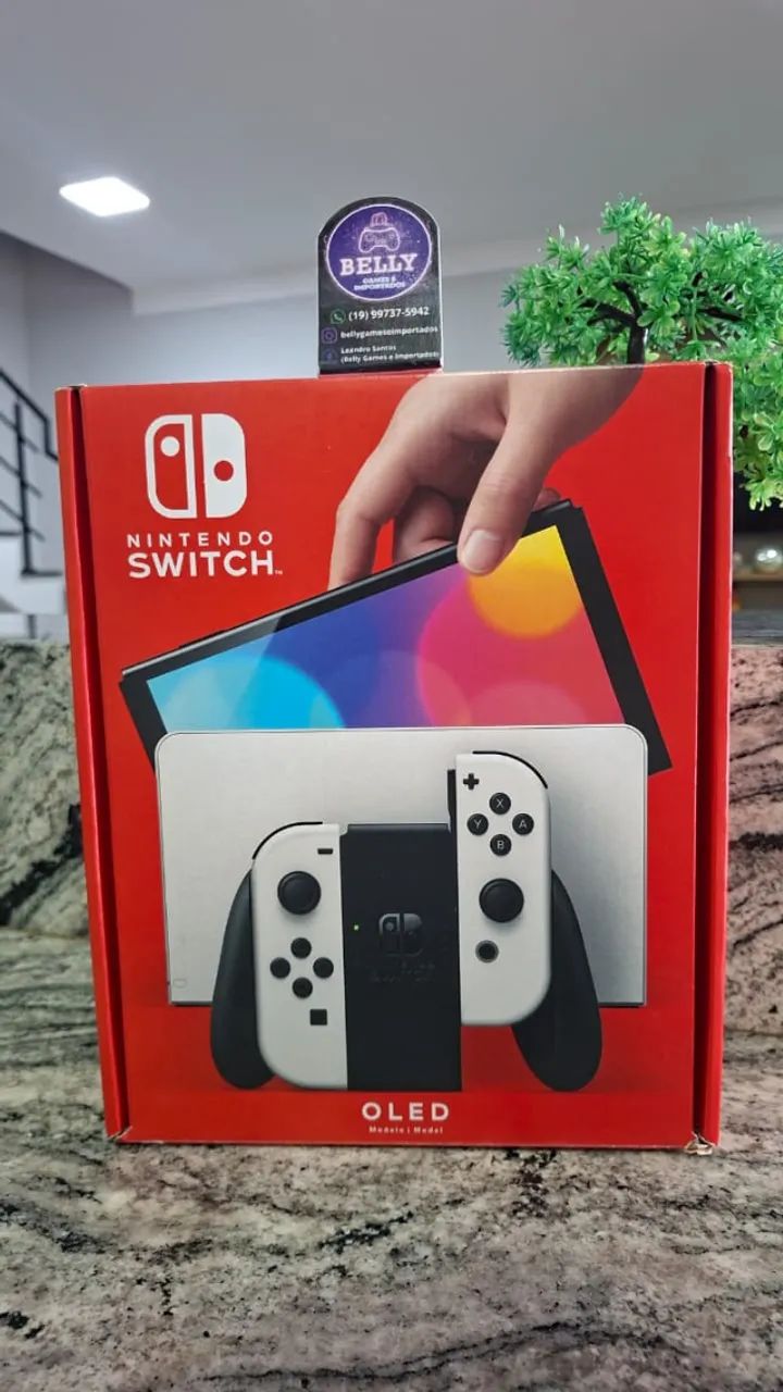NINTENDO SWITCH OLED BRANCO DESBLOQUEADO NA CAIXA COM 21 JOGOS - Foto 4