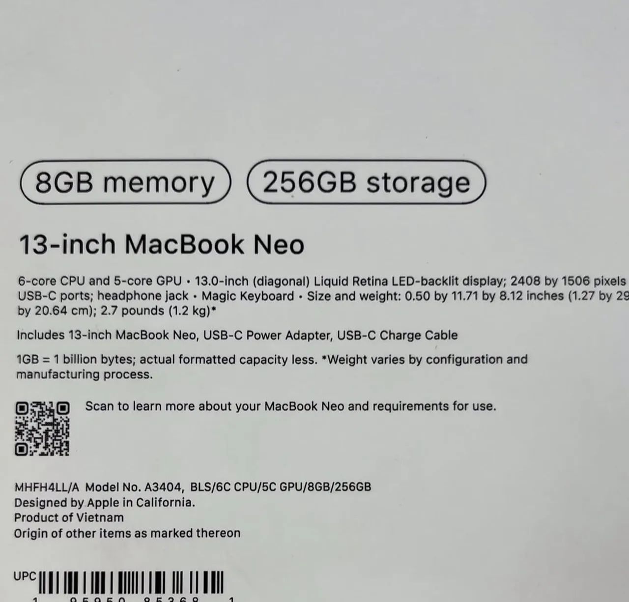 MacBook Neo 2026 8GB/ 256SSD - Foto 2