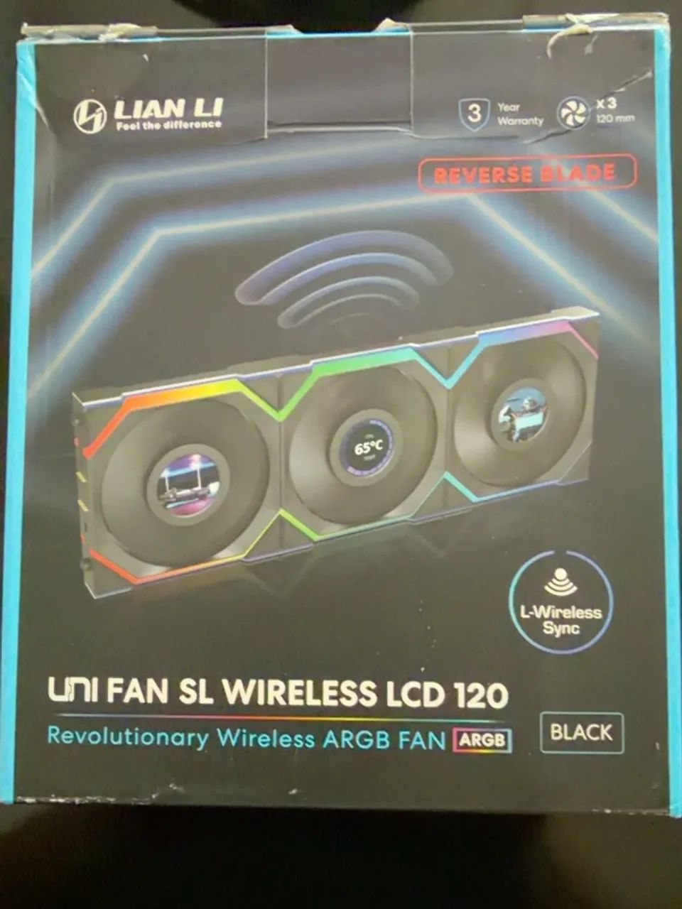 Kit 7 Fans Lian Li SL Wireless LCD 120mm - 6 Reverse + 1 Normal + Controladora - Foto 2