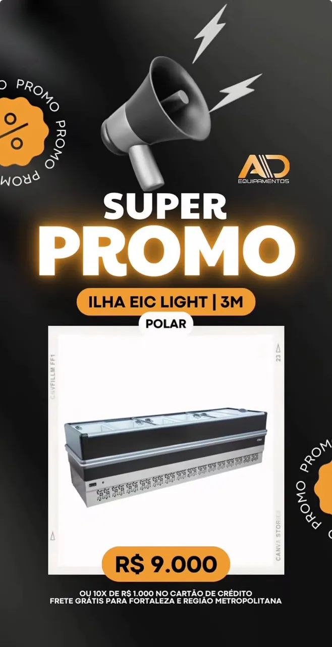 Ilha para congelados 3m promoção 