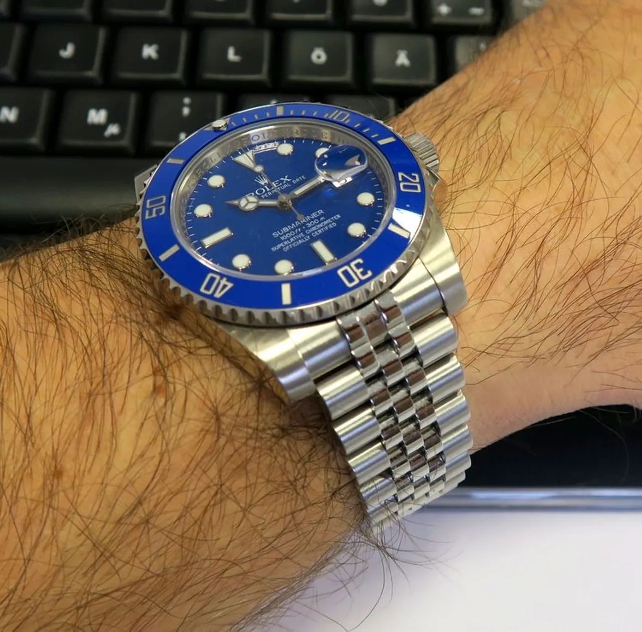 Relógio automático Rolex submariner azul novo - Foto 3