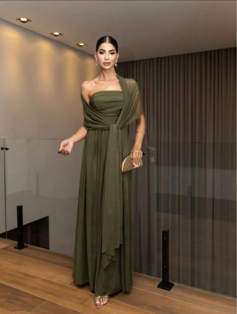Vestido de Festa Verde Oliva - Foto 2