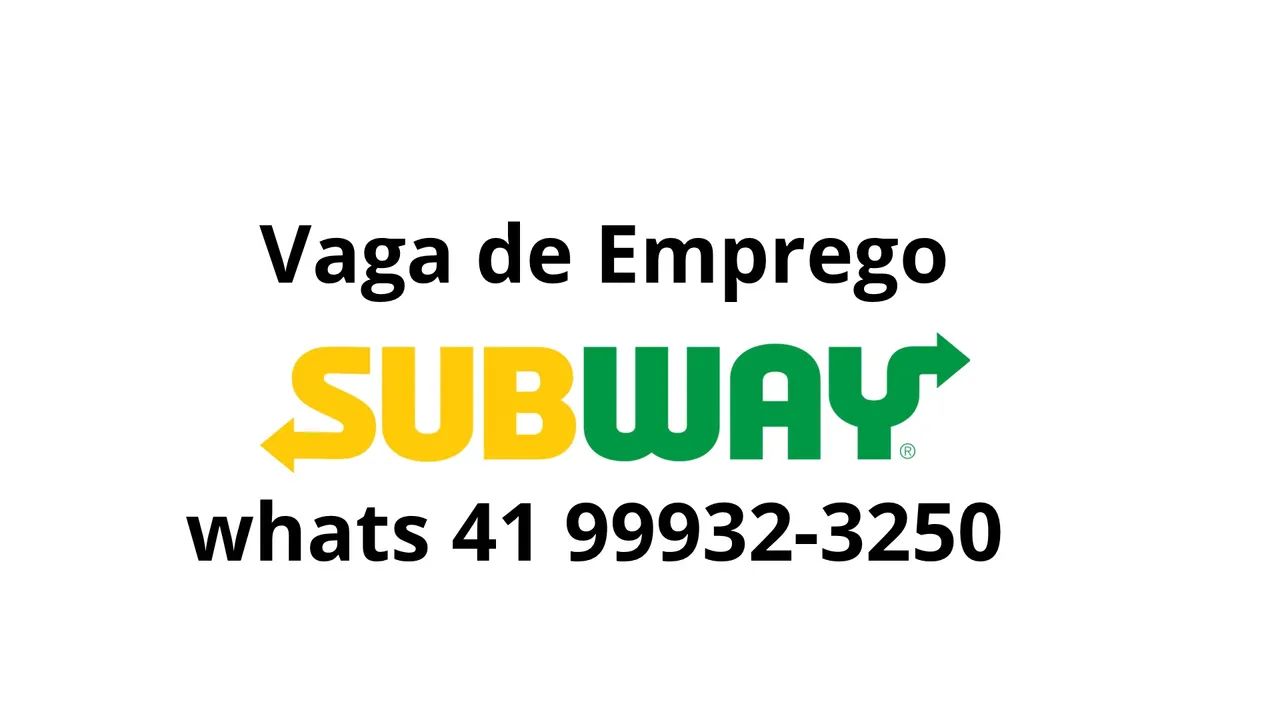 Vaga de emprego Atendente Subway. 
